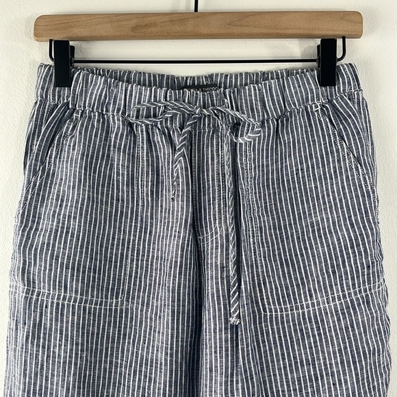 Chelsea & Theodore 100% Linen Striped Elastic Pull On Beachy Pants Womens Size S - Picture 4 of 14